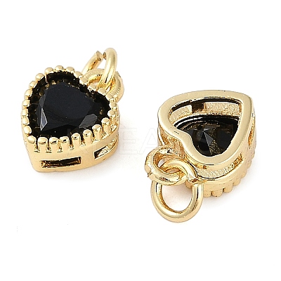 Real 18K Gold Plated Brass Inlaid Cubic Zirconia Charms ZIRC-L100-074G-05-1