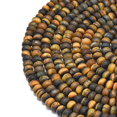 Natural Tiger Eye Beads Strands G-P575-A05-6x4mm-01-1