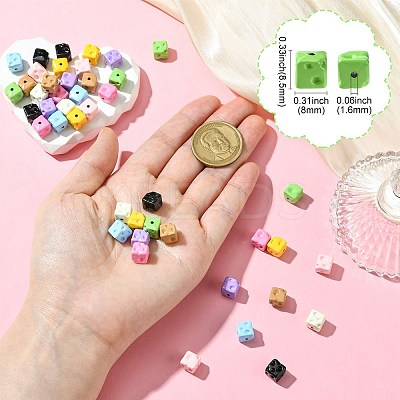 45Pcs 9 Colors Baking Paint Alloy Beads FIND-CJ0003-24-1