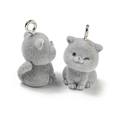 Flocky Acrylic Pendants FIND-A044-01C-1