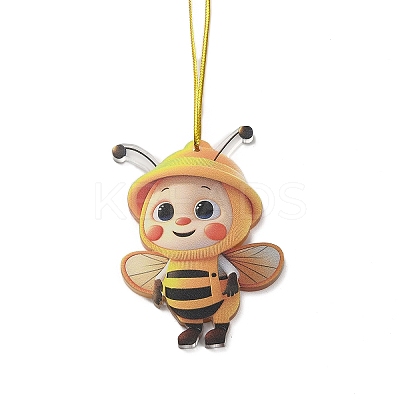 Cute Bees Acrylic Pendant Decoration LS-HJEW-G026-01D-1
