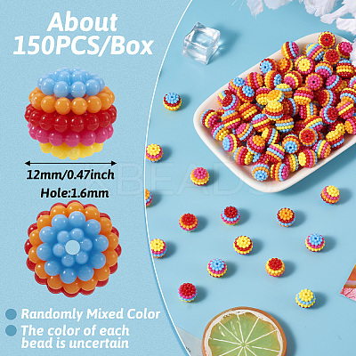 Resin Waxberry Beads RESI-TA0003-14A-1