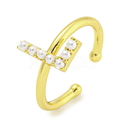 Rack Plating Brass Open Cuff Rings for Women RJEW-F162-01G-L-1