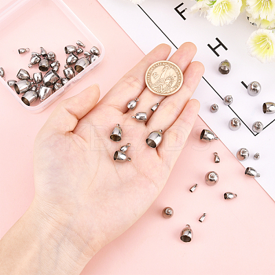 56Pcs 7 Style 304 Stainless Steel Cord Ends STAS-DC0004-07-1