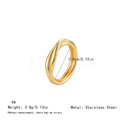 Irregular 304 Stainless Steel Finger Rings for Women SA8524-20-1