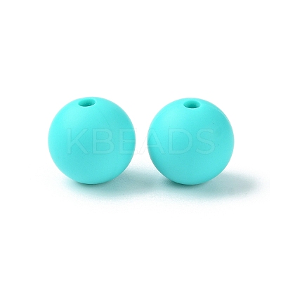 Round Food Grade Eco-Friendly Silicone Focal Beads SIL-F003-01E-1