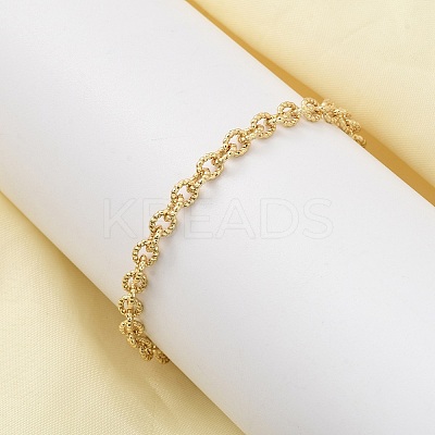 Brass Link Cable Chain Bracelet for Women BJEW-A065-06G-1