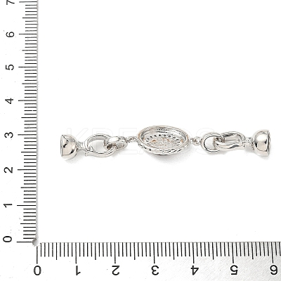 Brass Micro Pave Clear Cubic Zirconia Fold Over Clasps KK-U059-39P-1
