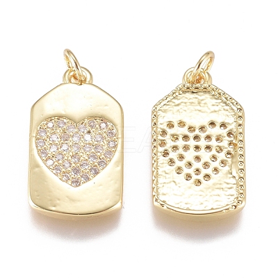 Brass Micro Pave Cubic Zirconia Pendants X-ZIRC-G168-43G-1