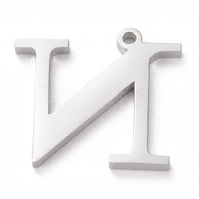 Tarnish Resistant 304 Stainless Steel Letter Pendant Rhinestone Settings STAS-J028-01N-1