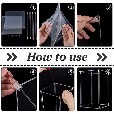 Transparent Acrylic Flower Holders Stands AJEW-WH0794-79-1