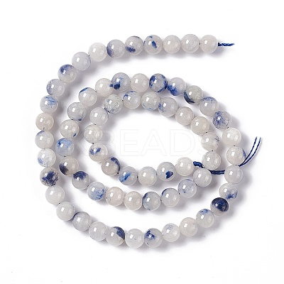 Natural Blue White Dumortierite Round Beads Strands G-E265-01B-1