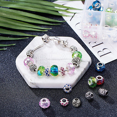 Tibetan Style Alloy European Large Hole Beads MPDL-NB0001-03AS-1