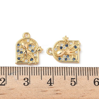Brass Micro Pave Cubic Zirconia Charms X1-KK-C099-01E-G-1