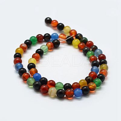 Natural Agate Beads Strands G-F417-05-12mm-1