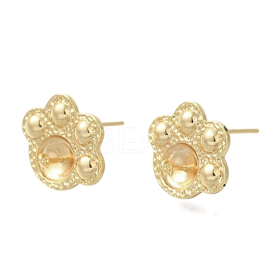 Brass Stud Earring Findings KK-K388-09G-1