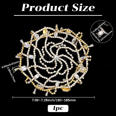 Alloy Rhinestone Headbands for Women AJEW-WH20020-241G-1