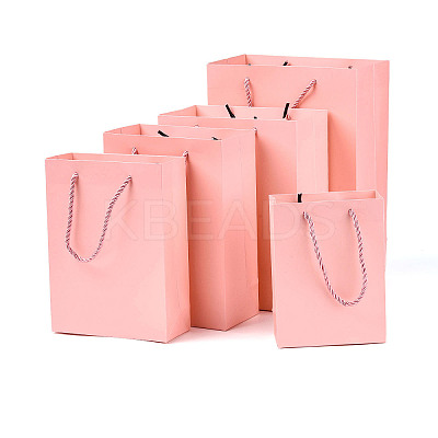 10Pcs 5 Sizes Kraft Paper Gift Shopping Bags Set AJEW-T013-10B-1