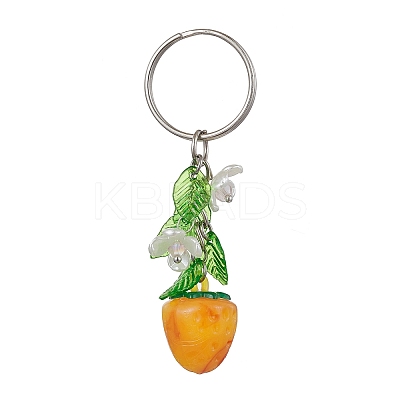 Fruits & Leaf Acrylic Pendant Keychain KEYC-JKC00680-1