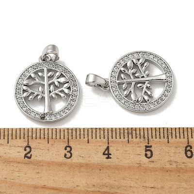 Brass Micro Pave Cubic Zirconia Pendents KK-R210-21P-02-1