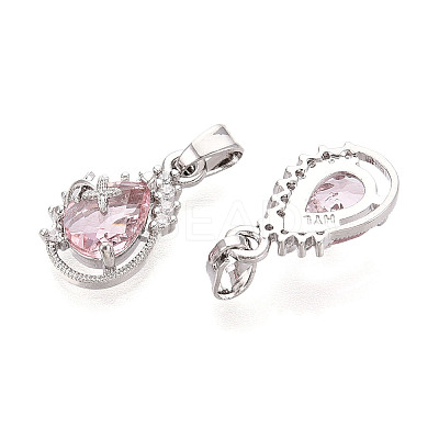 Brass Micro Pave Cubic Zirconia Pendants KK-N264-05P-1