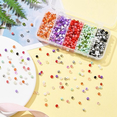 90G 5 Style Opaque & Transparent Inside Colours 3/0 Glass Seed Beads SEED-FS0001-15B-1