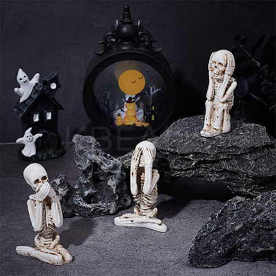 3Pcs 3 Styles Resin Skeleton Home Display Decorations DJEW-WH0103-007-1