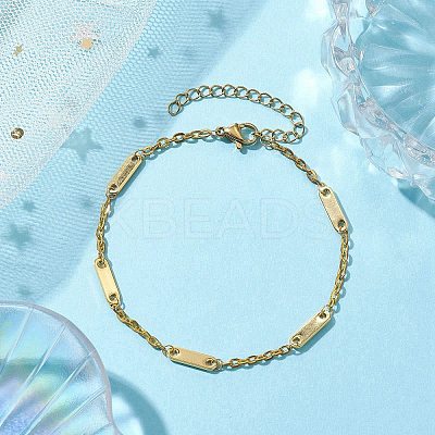 304 Stainless Steel Oval Link Chain Bracelets for Women BJEW-JB10367-1