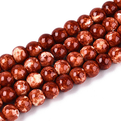 Baking Paint Glass Beads Strands X-DGLA-N016-4mm-06-1