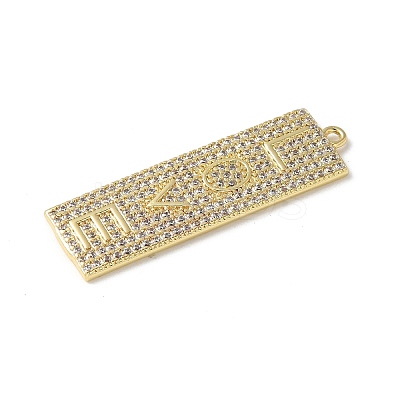 Brass Micro Pave Cubic Zirconia Pendants KK-P290-54G-1