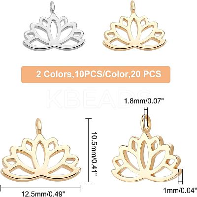 20Pcs 2 Colors Brass Charms KK-FH0002-18-1