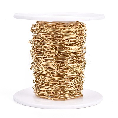 Ion Plating(IP) 304 Stainless Steel Paperclip Chains CHS-F010-01C-G-01-1