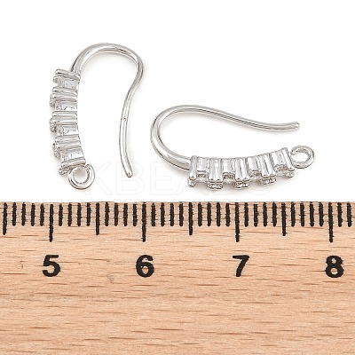 Brass Rhinestone Earring Hooks KK-C261-01C-P-1