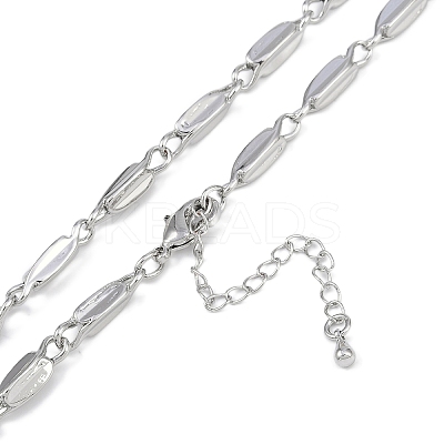 Rack Plating Brass Oval Link Chain Necklaces for Women NJEW-K382-16C-P-1