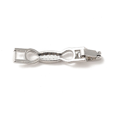 Bowknot Rack Plating Brass Clear Cubic Zirconia Watch Band Clasps ZIRC-H125-19P-1
