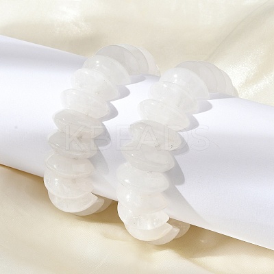 Bicone Natural Quartz Crystal Beads Stretch Bracelets for Women Men BJEW-C097-05J-1
