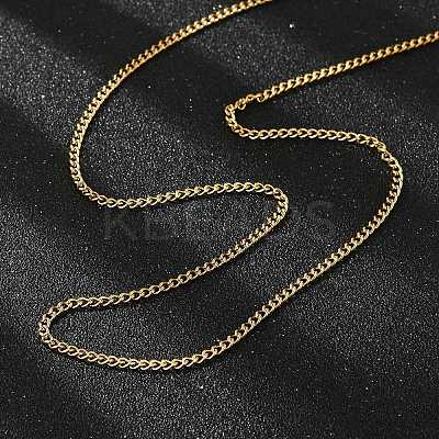 Unisex Casual Style 304 Stainless Steel Curb Chain Necklaces STAS-O037-54G-1