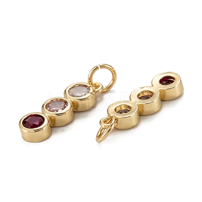 Brass Cubic Zirconia Pendants ZIRC-C024-15G-1
