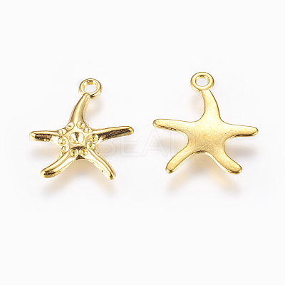 Starfish/Sea Stars Alloy Pendant Rhinestone Settings X-EA4033Y-G-1