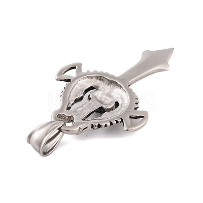 304 Stainless Steel Pendants STAS-K283-10AS-1