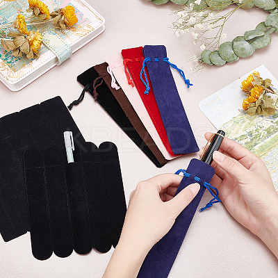 40Pcs Rectangle & Oval Velvet Pen Drawstring Bag AJEW-PH0003-26-1