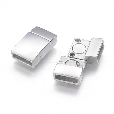 Tarnish Resistant 304 Stainless Steel Magnetic Clasps with Glue-in Ends LS-STAS-G143-75P-1