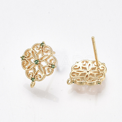 Brass Stud Earring Findings KK-T038-491B-1