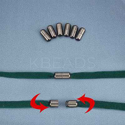 Brass Capsule Lace Lock Buckles KK-PH0001-29B-WH-1
