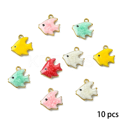 10Pcs 304 Stainless Steel Enamel Charms STAS-YW0003-43F-1