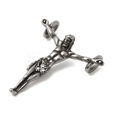 304 Stainless Steel with Rhinestone Pendants STAS-Z179-10AS-1