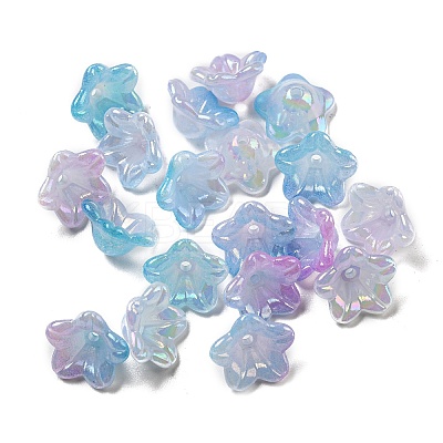 Iridescent Acrylic Bead Caps OACR-C021-08B-1