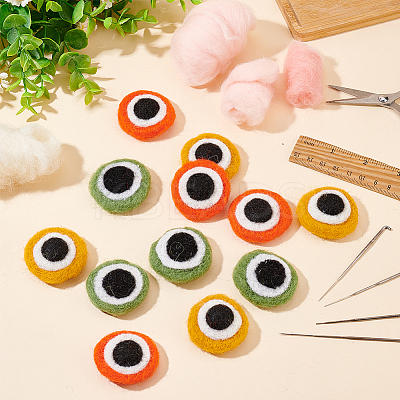 12Pcs 3 Colors Wool Felt Craft Frog Eyes DIY-FG0004-14-1