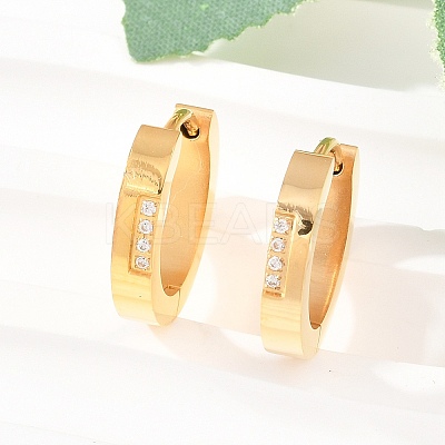304 Stainless Steel Clear Cubic Zirconia Hoop Earrings EJEW-L307-12G-01-1