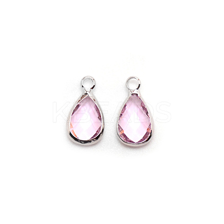 Faceted Glass Pendants FIND-WH0097-40J-1